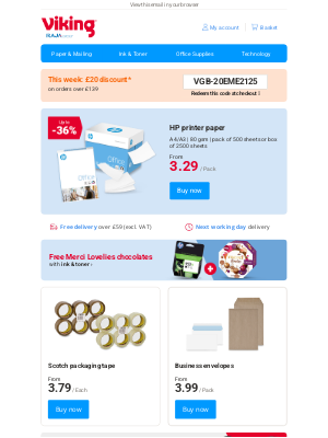 Viking Direct (United Kingdom) - HP printer paper from 3.29