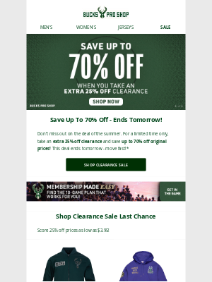 Milwaukee Bucks - Don't Miss Out On Up To 70% Off Clearance