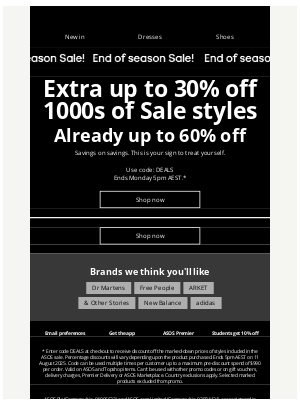 ASOS (Australia) - Extra up to 30% off 1000s of Sale styles
