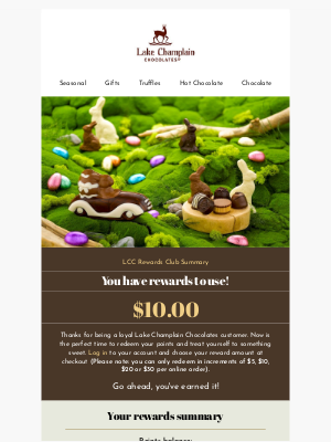 Lake Champlain Chocolates - You've got $10.00 to spend!