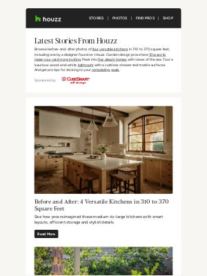 Houzz - 4 Versatile Kitchens in 310 to 370 Square Feet | 10 Pro Tips to Make Your Yard More Inviting