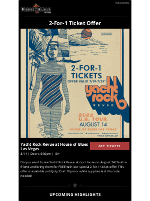 House of Blues Entertainment - SPECIAL OFFER: 2-For-1 Tickets to Yacht Rock Revue