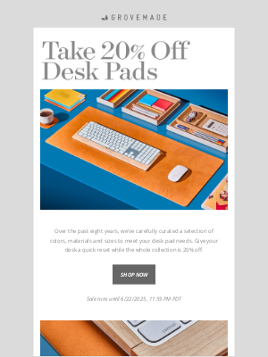 Grovemade - 20% Off Desk Pads • The Anniversary Sale