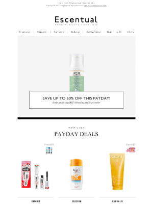 Escentual - Up To 50% Off Payday Deals + New Free Gifts