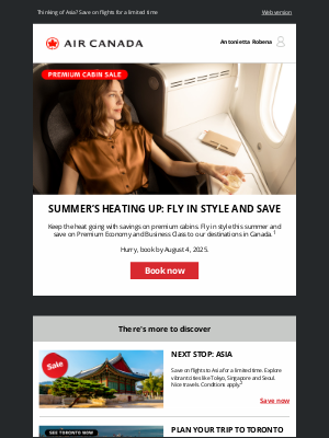 Air Canada - Treat yourself! Summer is for traveling in style and saving