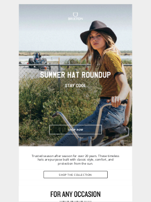 Brixton LLC - Summer Icons: Hat Round Up