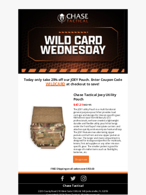 Chase Tactical - ♠️♥️ Wild Card Wednesday ♣️♦️