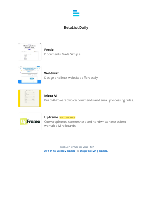 Beta List - Freclo, Webtwizz, Inbox AI, and UpFrame