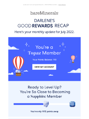 bareMinerals - Darlene, check out your monthly recap