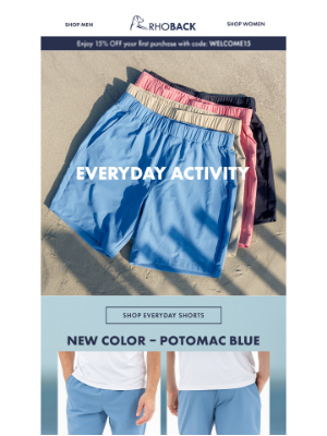 New: Potomac Blue Everyday Short