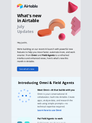 Airtable - New in Airtable: Omni, Field Agents, UI refresh, and more