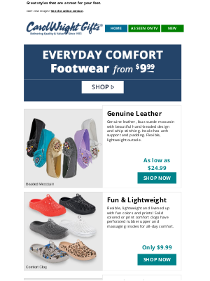 Carol Wright Gifts - Extra-Comfy Shoes from $9.99!