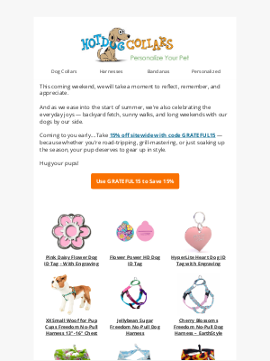 Hot Dog Collars - Summer Starts Here: 15% Off With Code GRATEFUL15