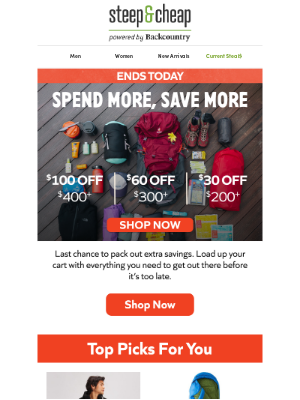 Up to $100 off (almost) anything ends TODAY