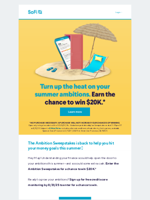SoFi - 👀 Want to win $20K? See how you could with credit score monitoring.