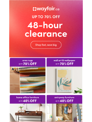 Wayfair (Canada) - 📅 48-HOUR CLEARANCE is ON ❗