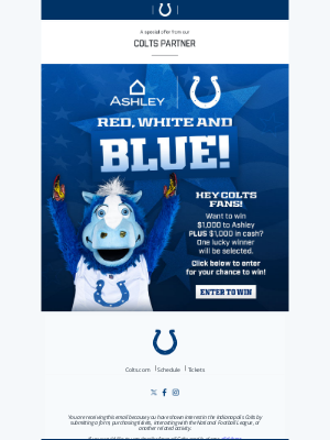 Indianapolis Colts - Ashley's Red, White and BLUE Sweepstakes