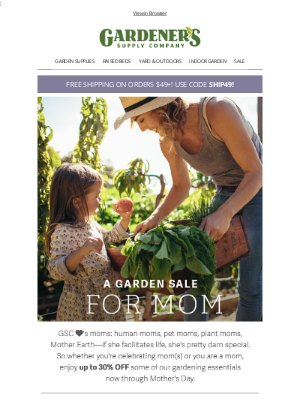Gardener's Supply Company - Save on a Garden Gift for Mom 🥰 💐 💸