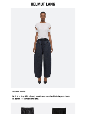 HELMUT LANG - Enjoy 40% Off Pants