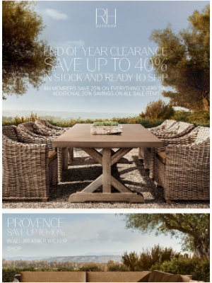 RH.com - Explore End of Year Savings on Outdoor Collections