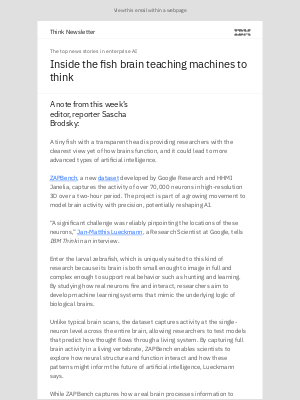 IBM - From fish tank to think tank: AI’s brain boost