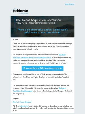 Josh Bersin Academy - Josh Bersin Says the Talent Acquisition Revolution is Here: Unleash AI's Power in Recruiting 🚀