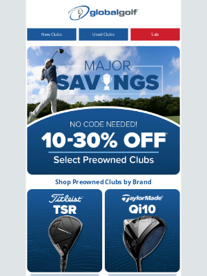 GlobalGolf - Save on TSR, Qi10, Aerojet & More – Up to 30% Off