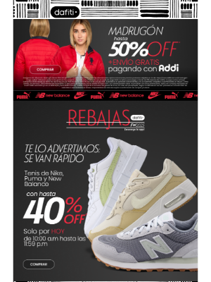 Dafiti (Colombia) - 🐔 Empezó el Madrugón: hasta 50%OFF