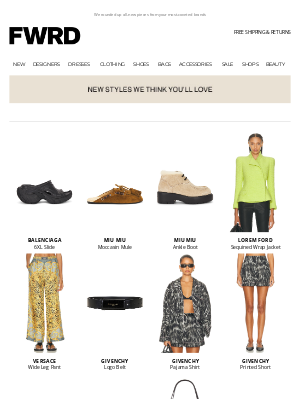 FWRD by Elyse Walker - Clarence, You’ve Got Great Taste