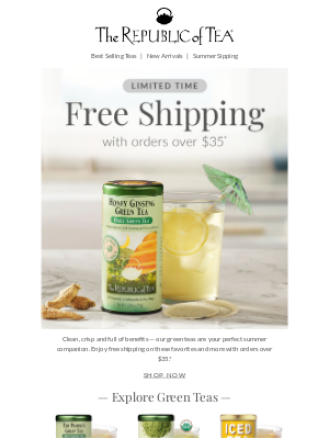 The Republic of Tea - Free Shipping Over $35 Is YOURS