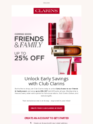 Clarins (Canada) - Join Club Clarins to Shop First!