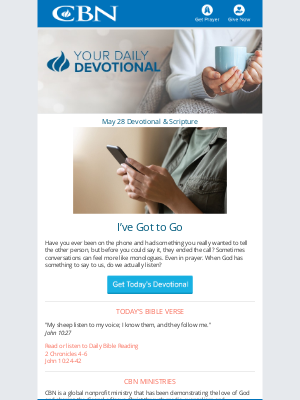The Christian Broadcasting Network - Today's Daily Devotional 05/28