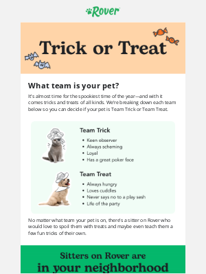 Rover.com - Is your pet Team Trick or Team Treat? 🎃