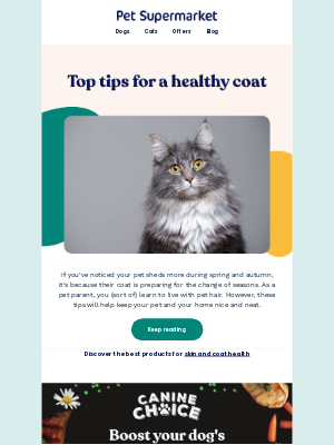 Pet-Supermarket (United Kingdom) - Top tips for a shiny, healthy coat