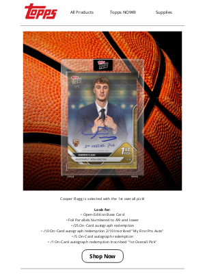 The Topps Company - Cooper Flagg, Dylan Harper, & More: New Topps NOW® Basketball Drops!