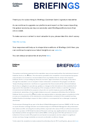 Goldman Sachs - We Want to Hear from You