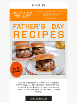 Made In Cookware - The Ultimate Father’s Day Menu