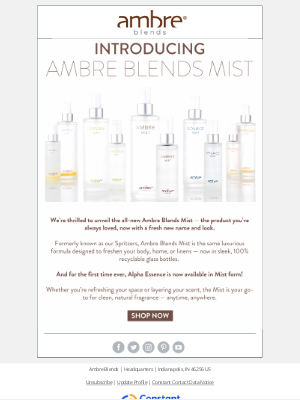Ambre Blends - Meet the Mist: Our Spritzers Just Got a Makeover