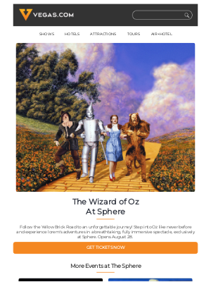 Vegas - The Wizard of Oz at the Sphere – Now on Sale