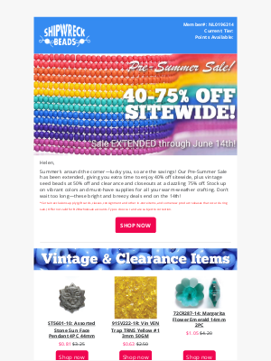 Shipwreck Beads - Extended by Popular Demand! 40% Off Sitewide Continues