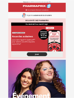 Pharmaprix (Canada-French) - Jouez, faites tourner la roue et obtenez jusqu’à 75 $ en points!