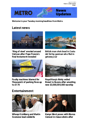 Metro (United Kingdom) - Pope Francis’s final testament revealed