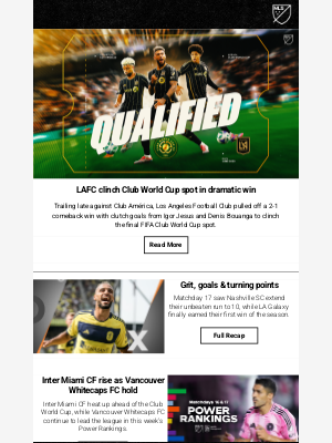 Major League Soccer - Matchday 17: Clutch wins & Club World Cup dreams