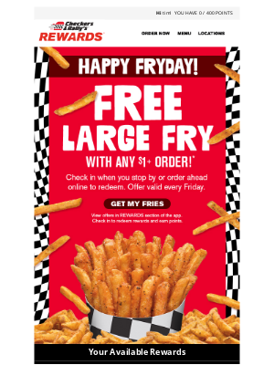 Checkers Drive-In Restaurants - Free 🍟 inside!