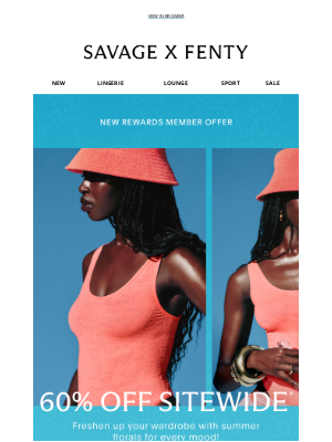 Savage X Fenty - 60% OFF Sitewide + Summer Florals!