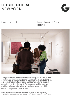 Guggenheim Museum - GuggsTeen Fest is this Friday!