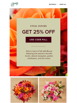 The Bouqs Company - Last chance — 25% off ends tonight