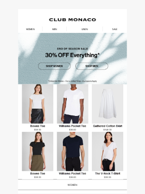 Club Monaco - 30% OFF Everything: Our Picks for You