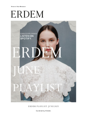 Erdem Moralioglu Ltd (United Kingdom) - Erdem Playlist: June 2025