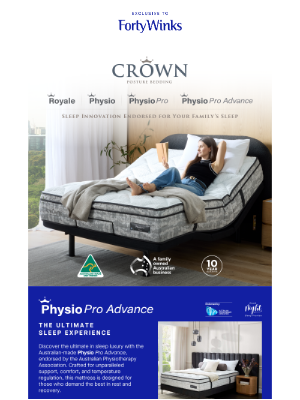 Forty Winks (Australia) - Your back called. It wants a Crown Physio🛏️